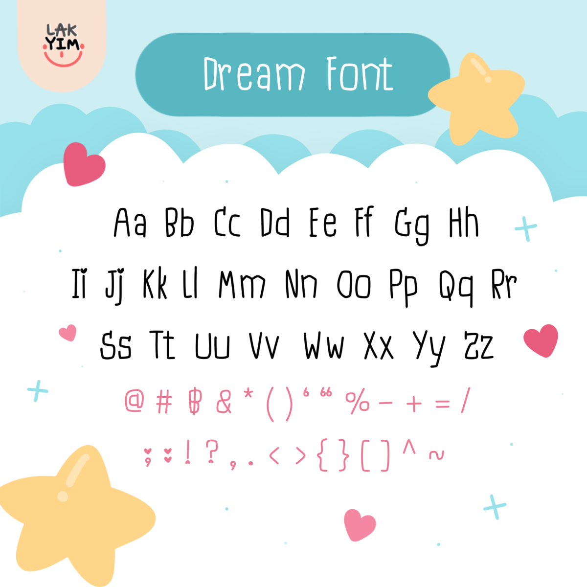 ฟอนต์ลายมือ ฟอนต์ไทย ฟอนต์อังกฤษ: LAKYIM.OFFICIAL font dream Preview 2