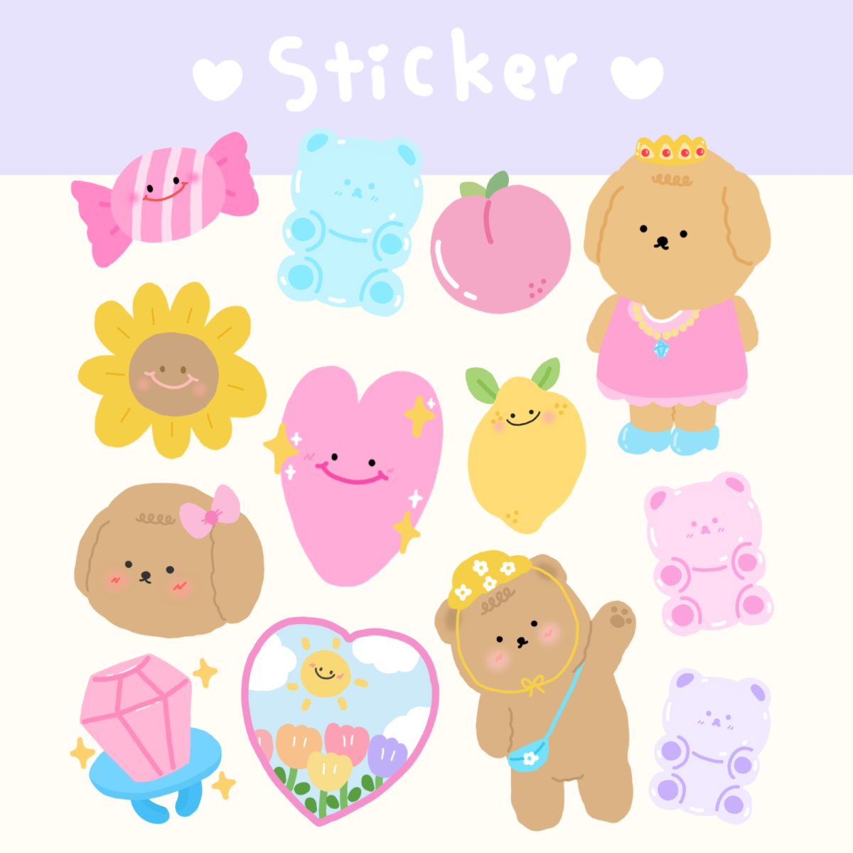 สติ๊กเกอร์ goodnotes png digital sticker CRAZYMAYMAY super duper cute Preview 5