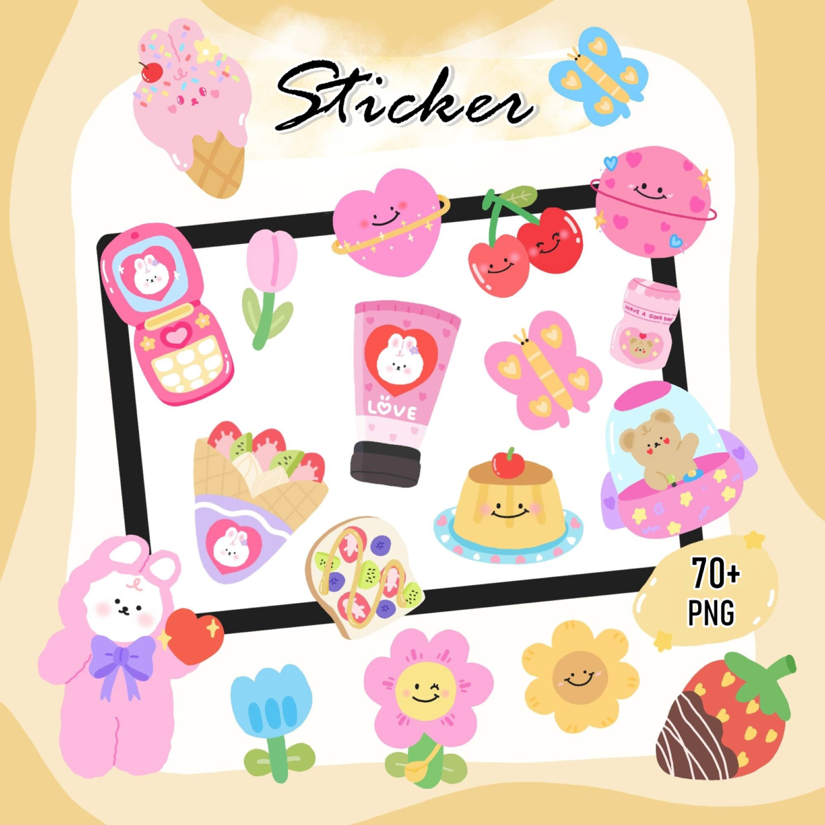 สติ๊กเกอร์ goodnotes png digital sticker: CRAZYMAYMAY everything is so cute Cover