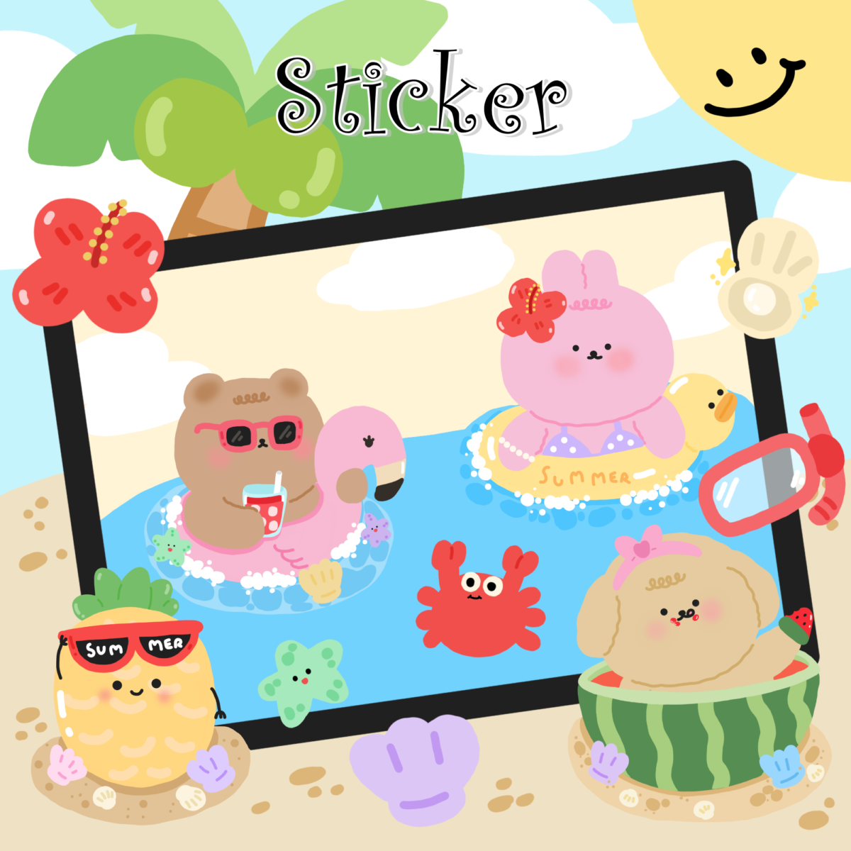 สติ๊กเกอร์ goodnotes png digital sticker: CRAZYMAYMAY sea u Cover