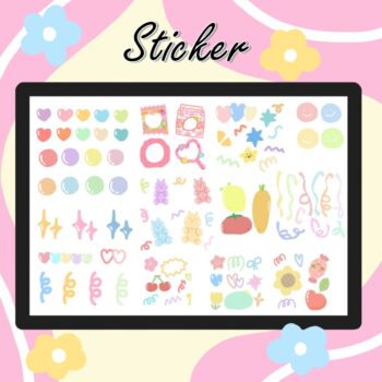 สติ๊กเกอร์ goodnotes png digital sticker: CRAZYMAYMAY cute Cover