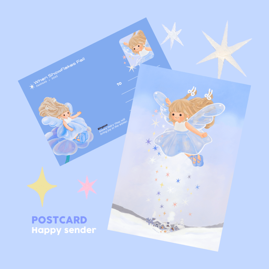โปสการ์ด postcard ของขวัญ: FAHFAHS snowy fairy happy sender