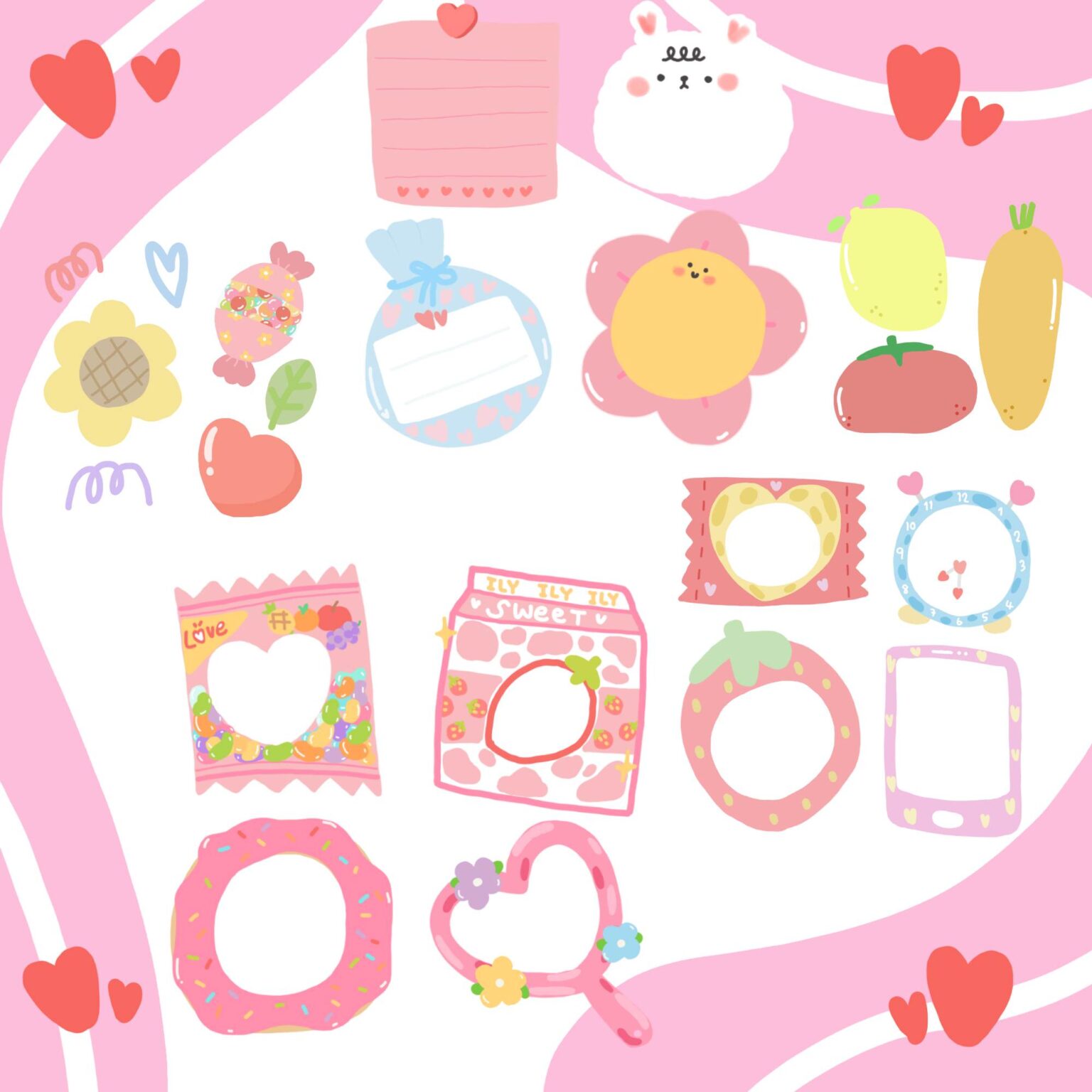 สติ๊กเกอร์ goodnotes png digital sticker: CRAZYMAYMAY cute Example 5