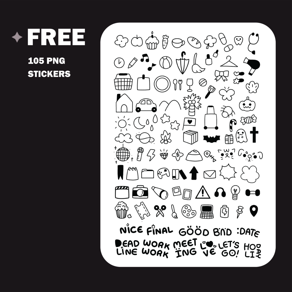 สติ๊กเกอร์ goodnotes สติ๊กเกอร์ png digital sticker: FORYORE The space Preview