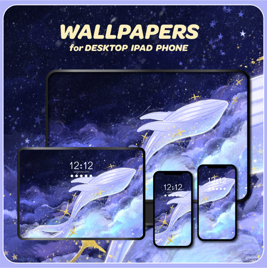 วอลเปเปอร์ไอโฟน ไอคอน วิดเจ็ต widget wallpaper iphone pc ipad: JAOAONBLUE wanwan Example 2