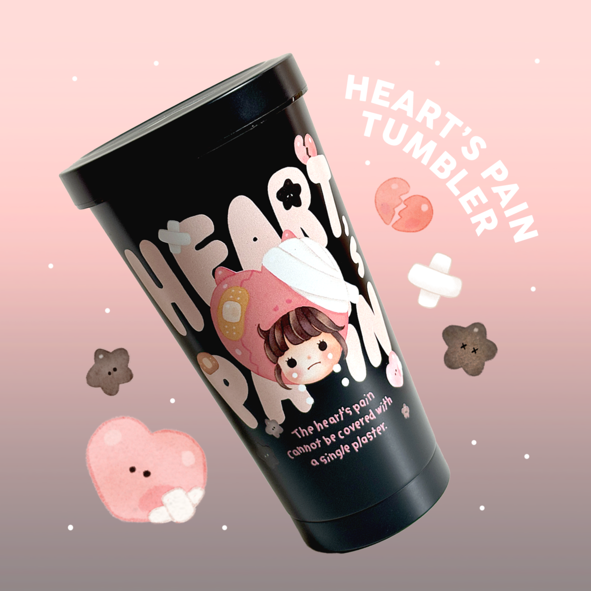 แก้วกาแฟ แก้วน้ำเก็บความเย็น แก้วเก็บความร้อน Tumbler: FAHFAHS hearts pain Cover