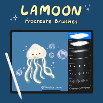 procreate brush บรัช procreate บรัชโปรครีเอท: SKYBLUE.MTN lamoon Cover