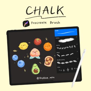 procreate brush บรัช procreate บรัชโปรครีเอท: SKYBLUE.MTN chalk Cover