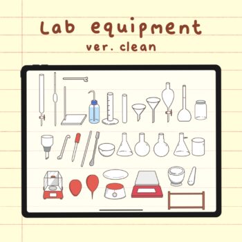 สติ๊กเกอร์ goodnotes สติ๊กเกอร์ png digital sticker: SKYBLUE.MTN Lab equipment ver.clean Cover