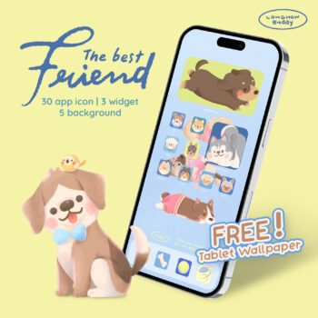 วอลเปเปอร์ไอโฟน ไอคอน วิดเจ็ต widget wallpaper iphone ipad: LONGHON app the best friend Cover