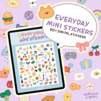 สติ๊กเกอร์ goodnotes สติ๊กเกอร์ png digital sticker: Cereals & Bowl Cover