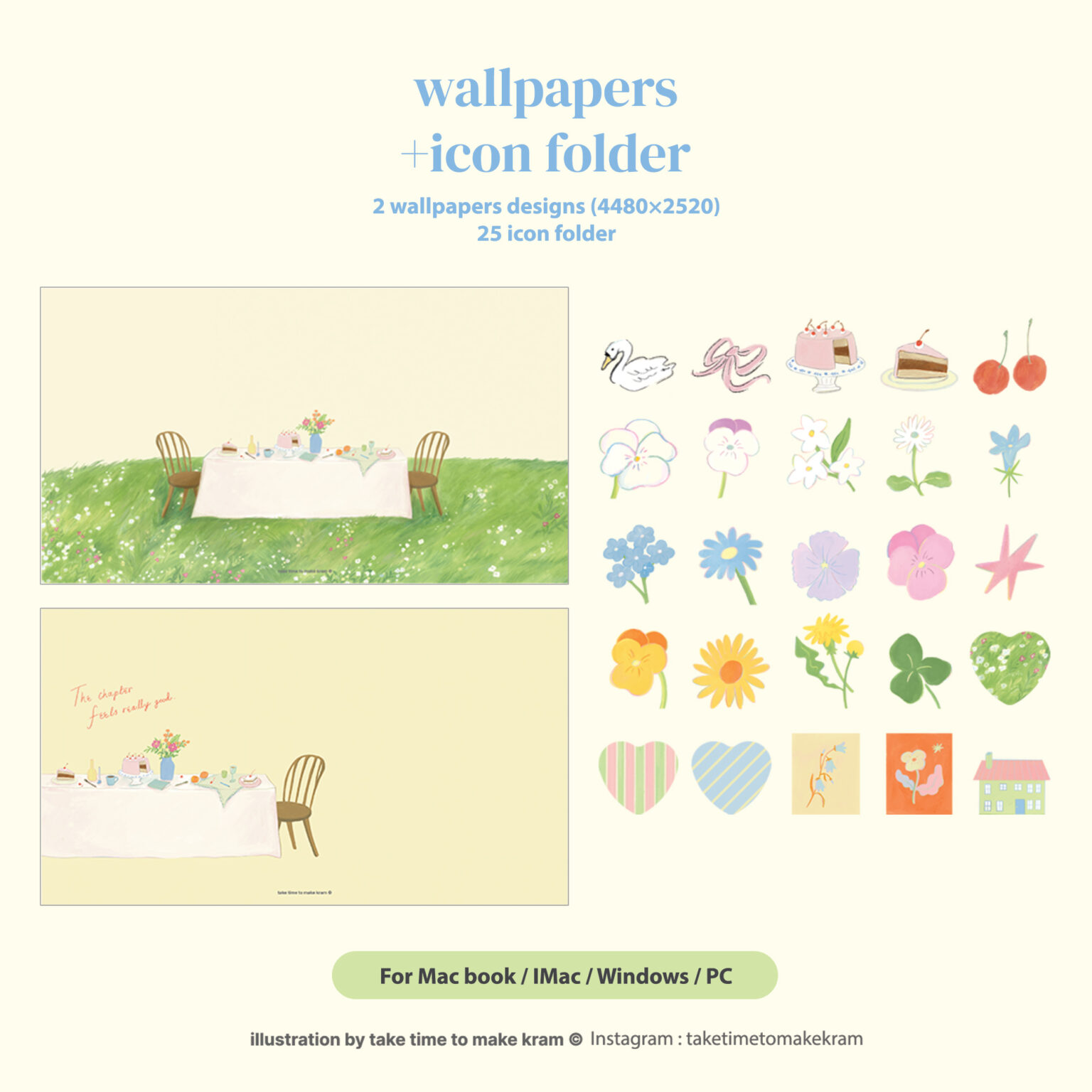 วอลเปเปอร์ wallpaper desktop icon folder pc mac: TAKE TIME TO MAKE KRAM The chapter feels really good Preview 2