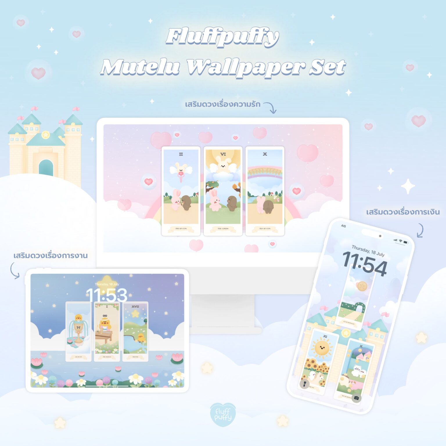 widget icon folder วอลเปเปอร์ไอโฟน wallpaper iphone pc ipad: FLUFFPUFFY Lucky Set Cover