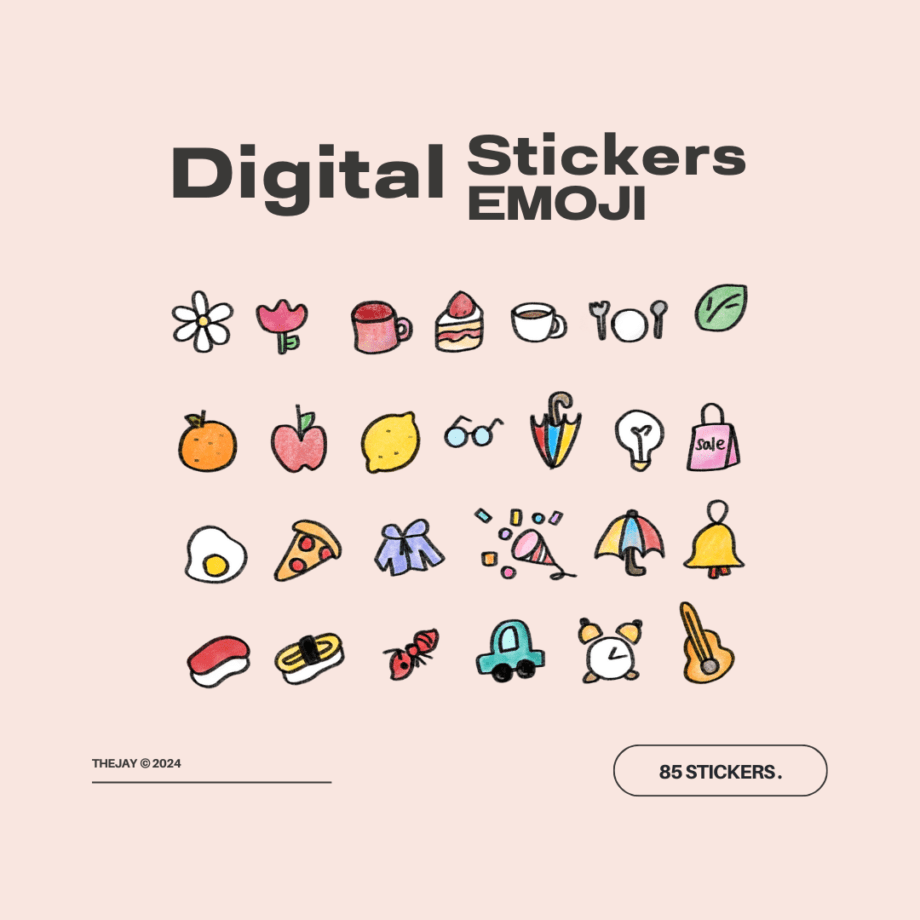 สติ๊กเกอร์ goodnotes png digital sticker: THE JAY Alphabet & cute emoji Preview 1