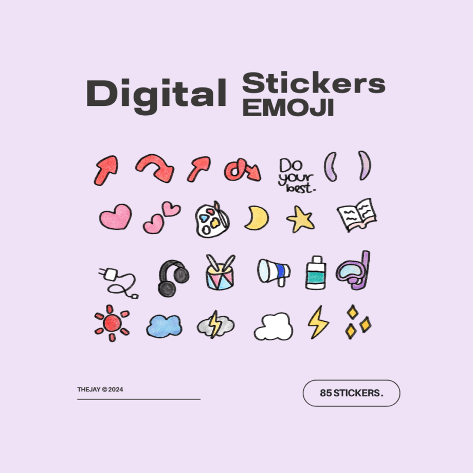 สติ๊กเกอร์ goodnotes png digital sticker: THE JAY Alphabet & cute emoji Preview 2