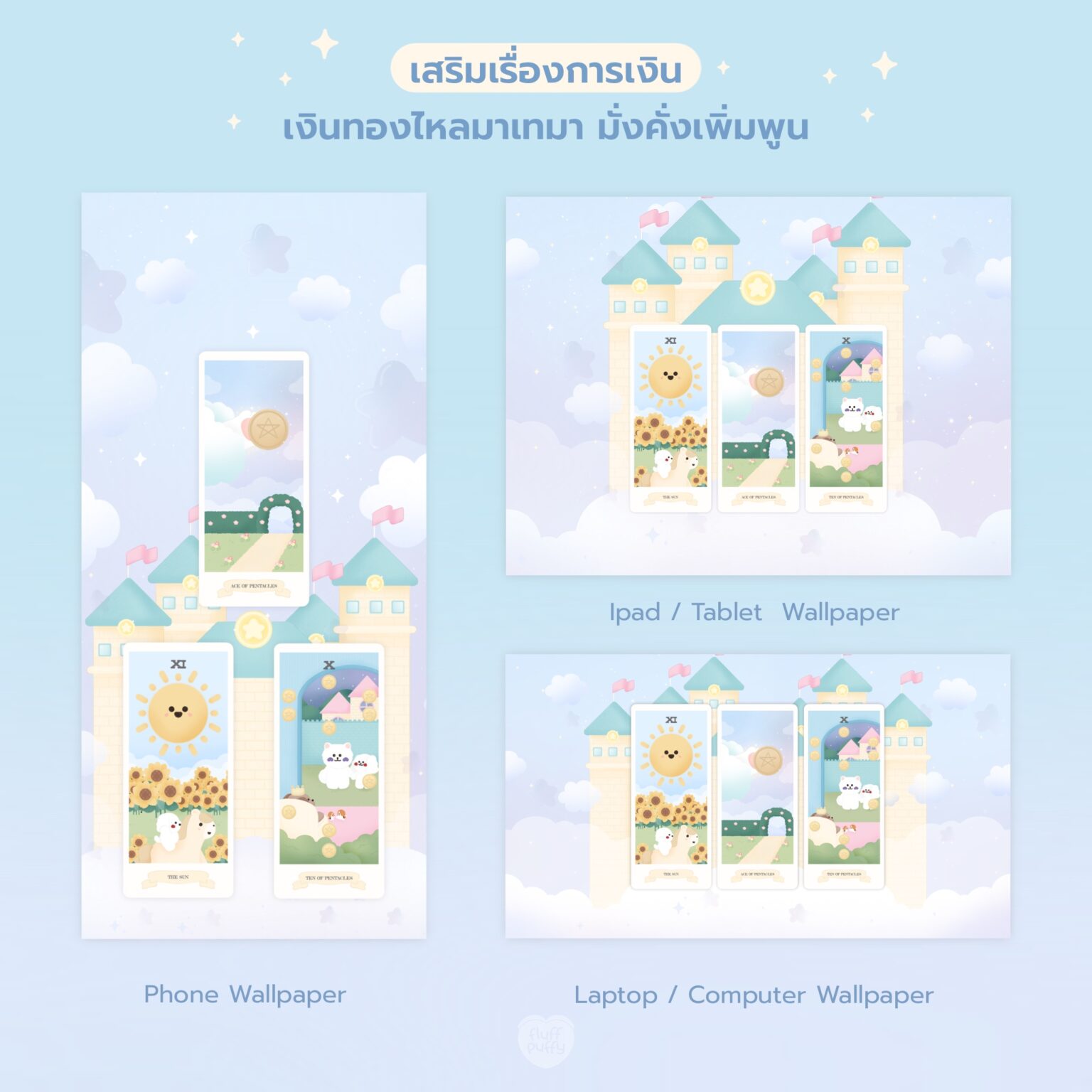 widget icon folder วอลเปเปอร์ไอโฟน wallpaper iphone pc ipad: FLUFFPUFFY Lucky Set Preview 1