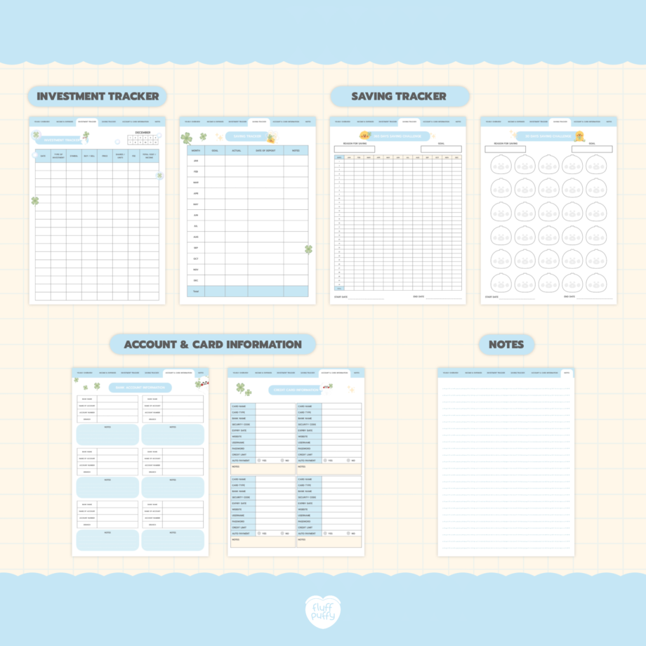 แพลนเนอร์ goodnote template digital planner: FLUFFPUFFY DIGITAL BUDGET Have a lucky day Preview 1