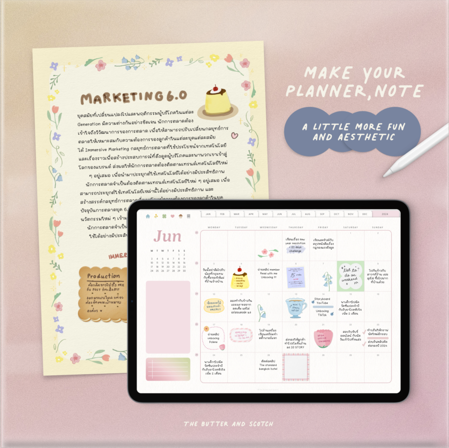 สติ๊กเกอร์ goodnotes digital sticker กระดาษโน๊ต digital memo pad png: THE BUTTER AND SCOTCH Pukpik Preview 2