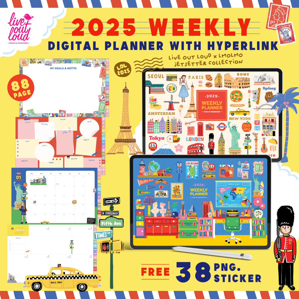 planners แพลนเนอร์ goodnote template 2025 digital planner: LIVE OUT LOUD x LMOLMO Weekly