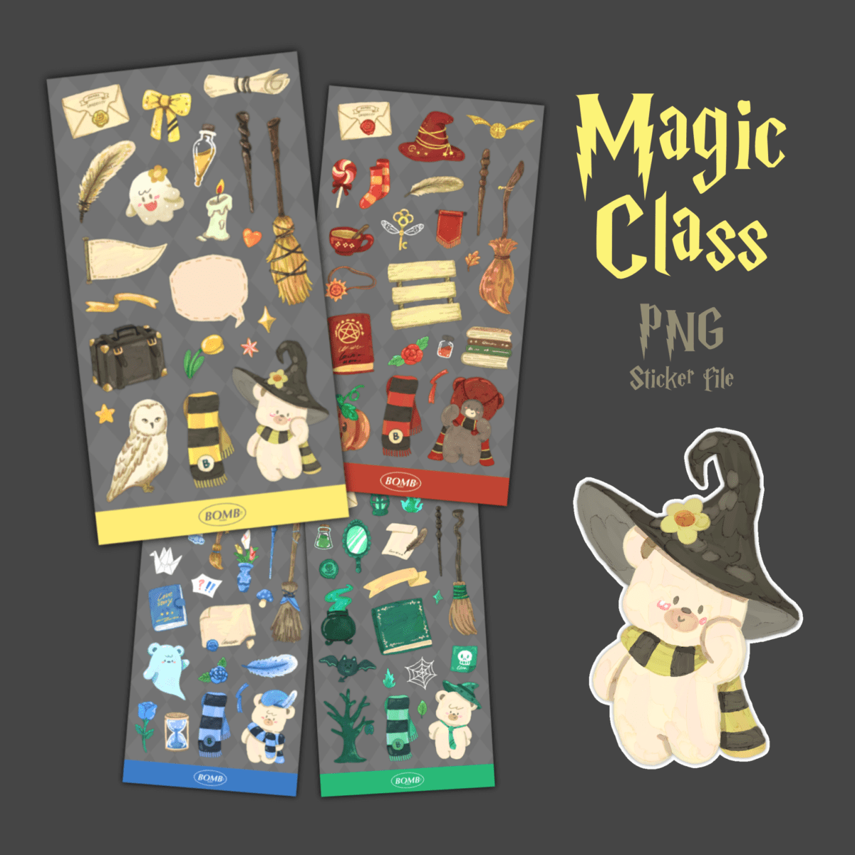 สติ๊กเกอร์ goodnotes png digital sticker: BOMBZSTUDIO Magic class Main cover