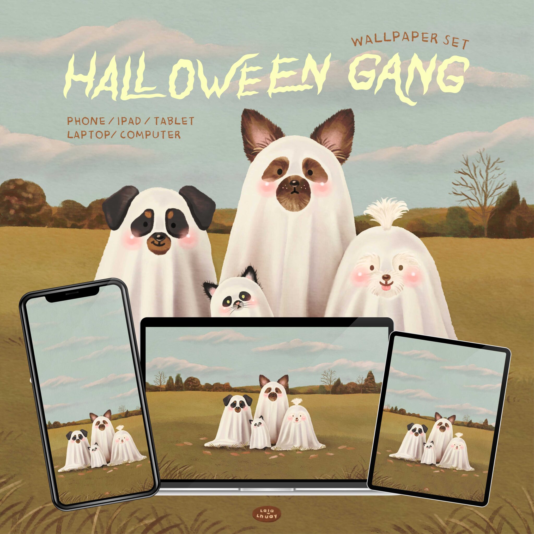 วอลเปเปอร์ไอโฟน wallpaper iphone pc ipad: LALALHAUY Halloween Gang Cover