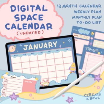 planners แพลนเนอร์ goodnote template digital planner: CEREALS & BOWL undated space Cover