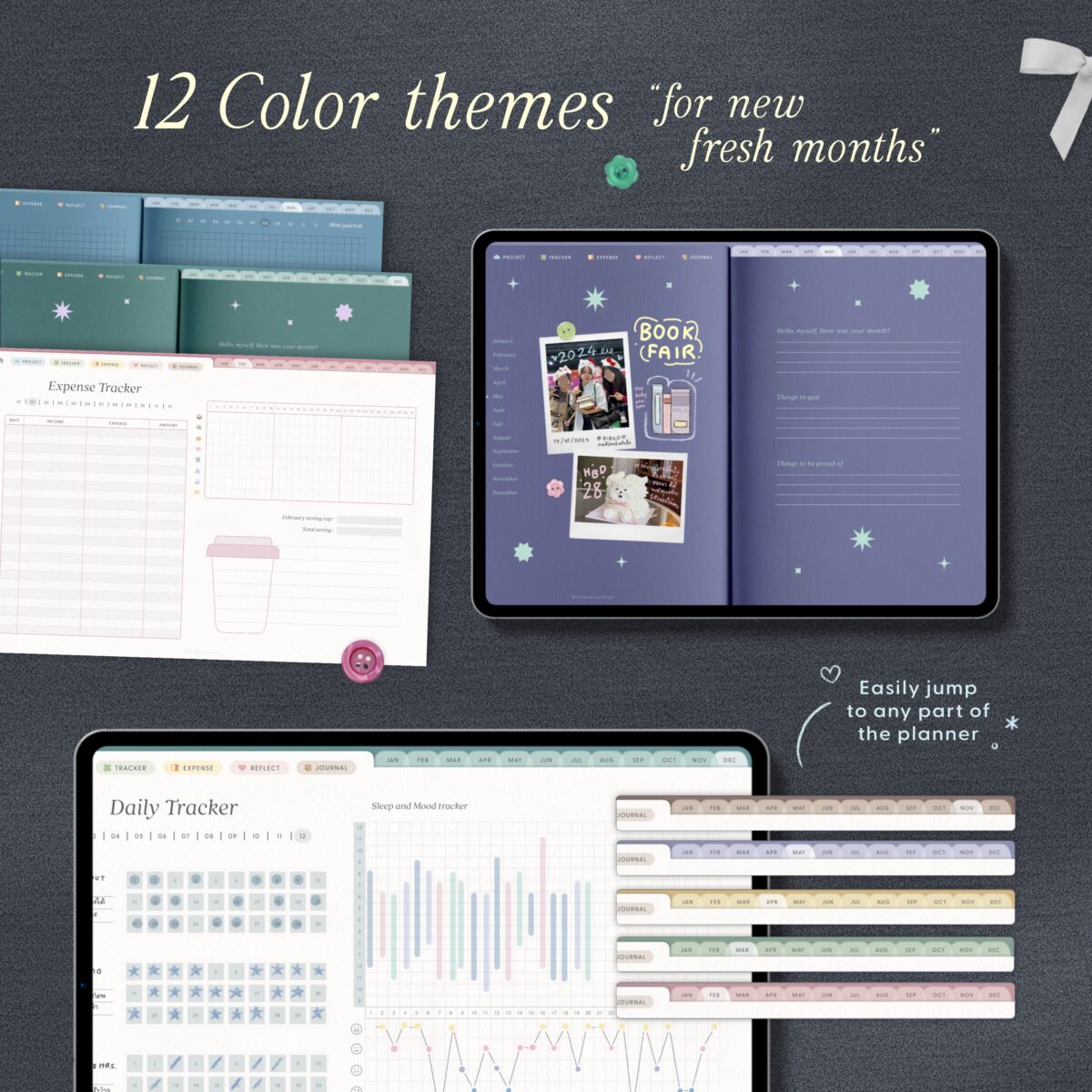 planners แพลนเนอร์ goodnote template 2025 digital planner: THE BUTTER AND SCOTCH: themes preview