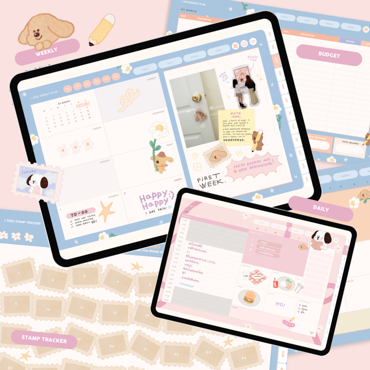 planners แพลนเนอร์ goodnote template 2025 digital planner: FAHFAHS 2025: weekly Preview