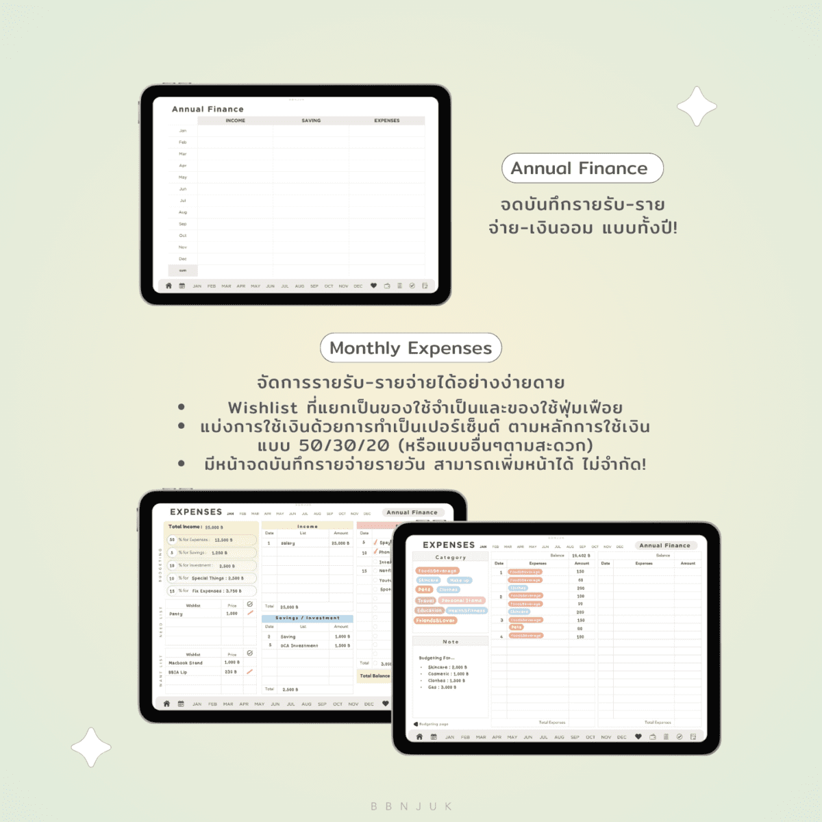 planners แพลนเนอร์ goodnote template 2025 digital planner: BBNJUK: finance