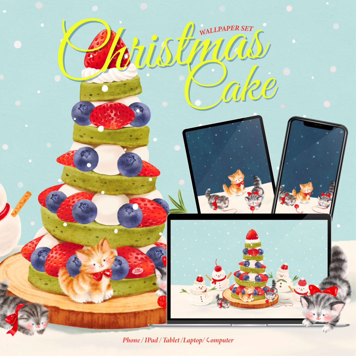 วอลเปเปอร์ไอโฟน wallpaper iphone pc ipad: LALALHAUY Christmas Cake Cover