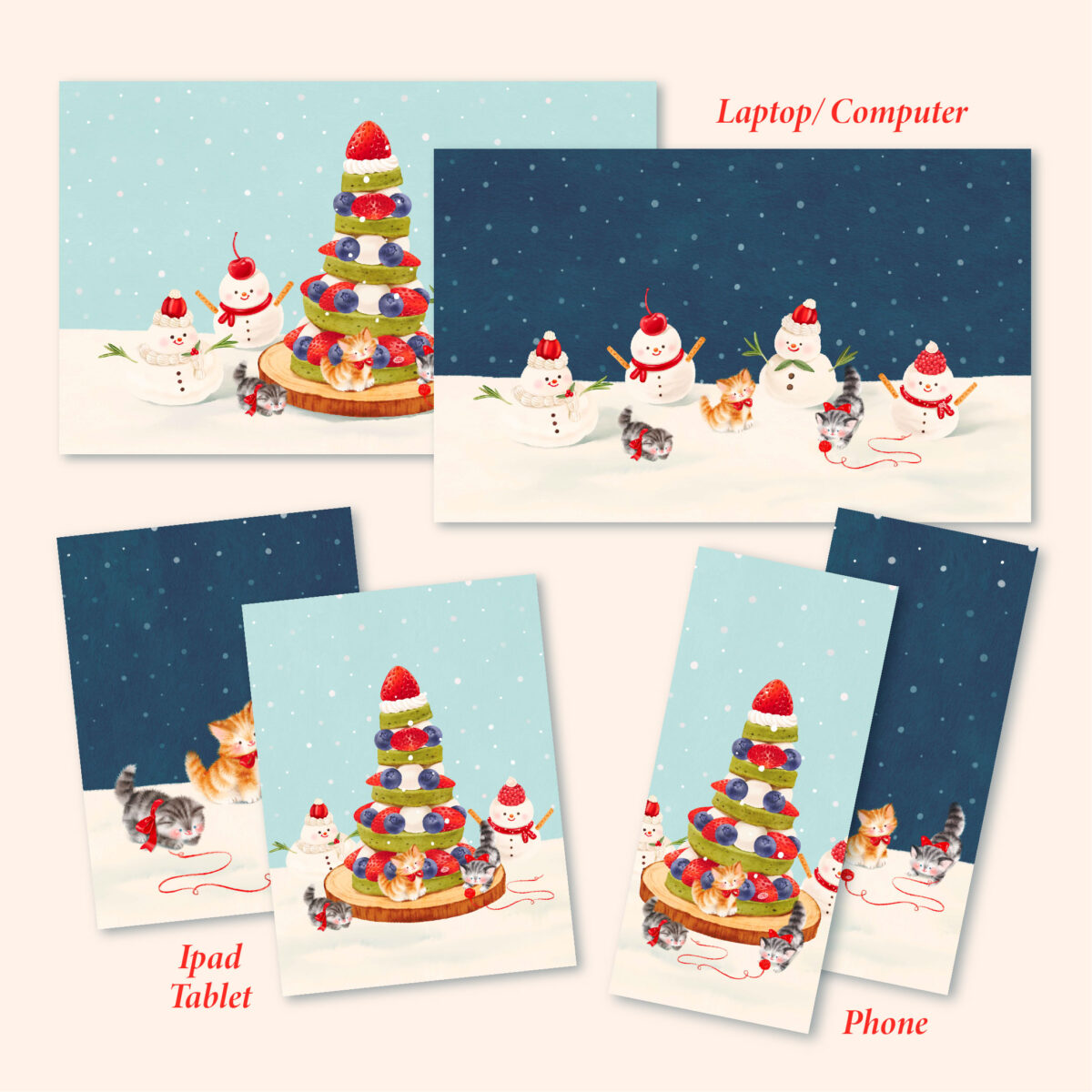 วอลเปเปอร์ไอโฟน wallpaper iphone pc ipad: LALALHAUY Christmas Cake Preview