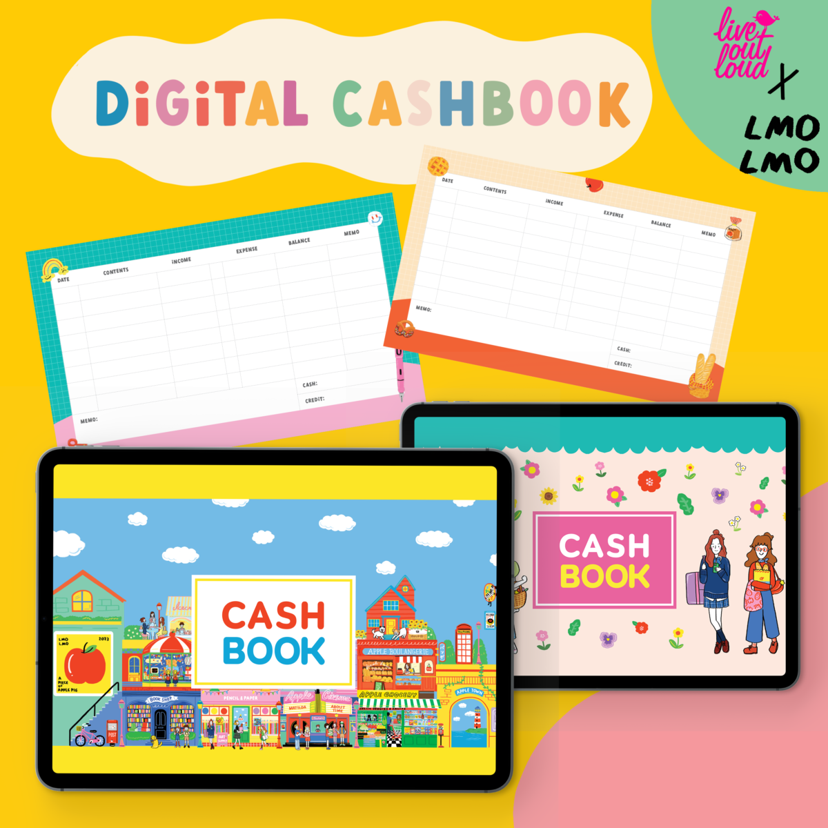 กระดาษโน๊ต memo pad notepad paper png digital notebook: LIVE OUT LOUD Cashbook Preview 1