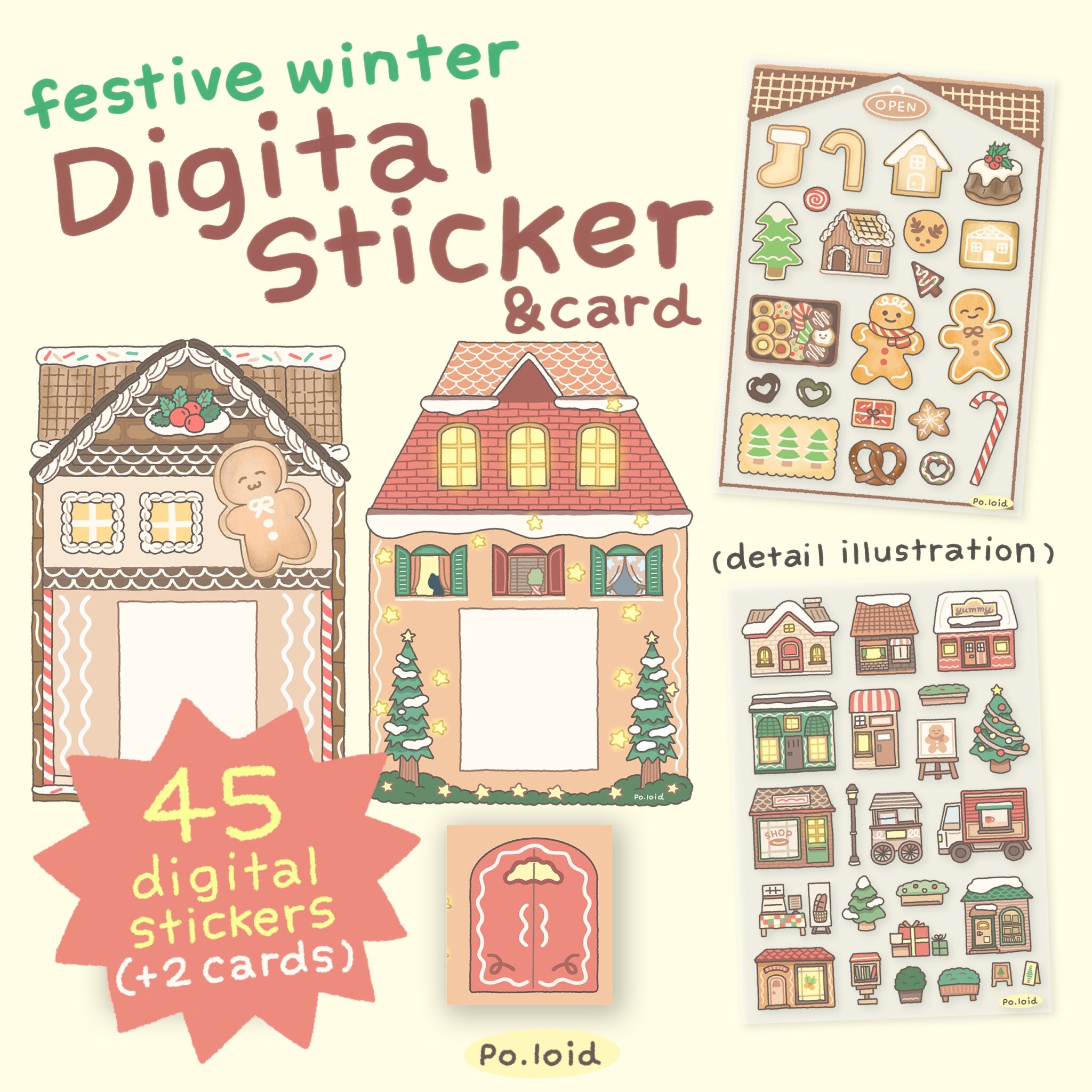 สติ๊กเกอร์ goodnotes png digital sticker: PO.LOID Festive winter Cover