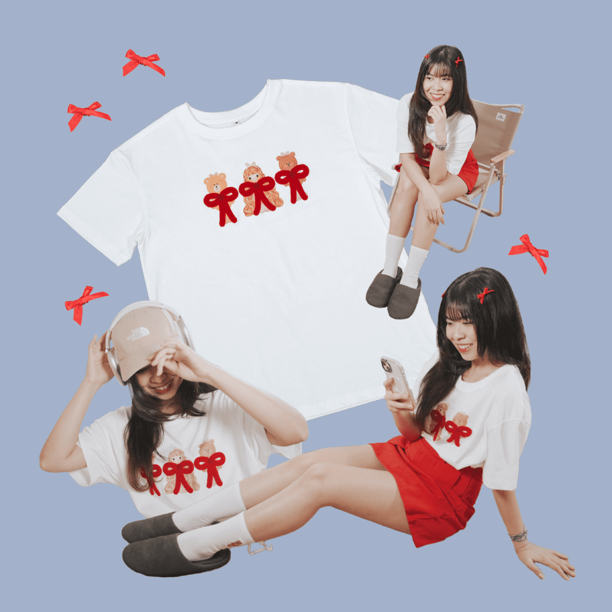 เสื้อยืด oversize เสื้อโอเวอร์ไซส์ t-shirt: FAHFAHS: Fluffy Bow Preview 5