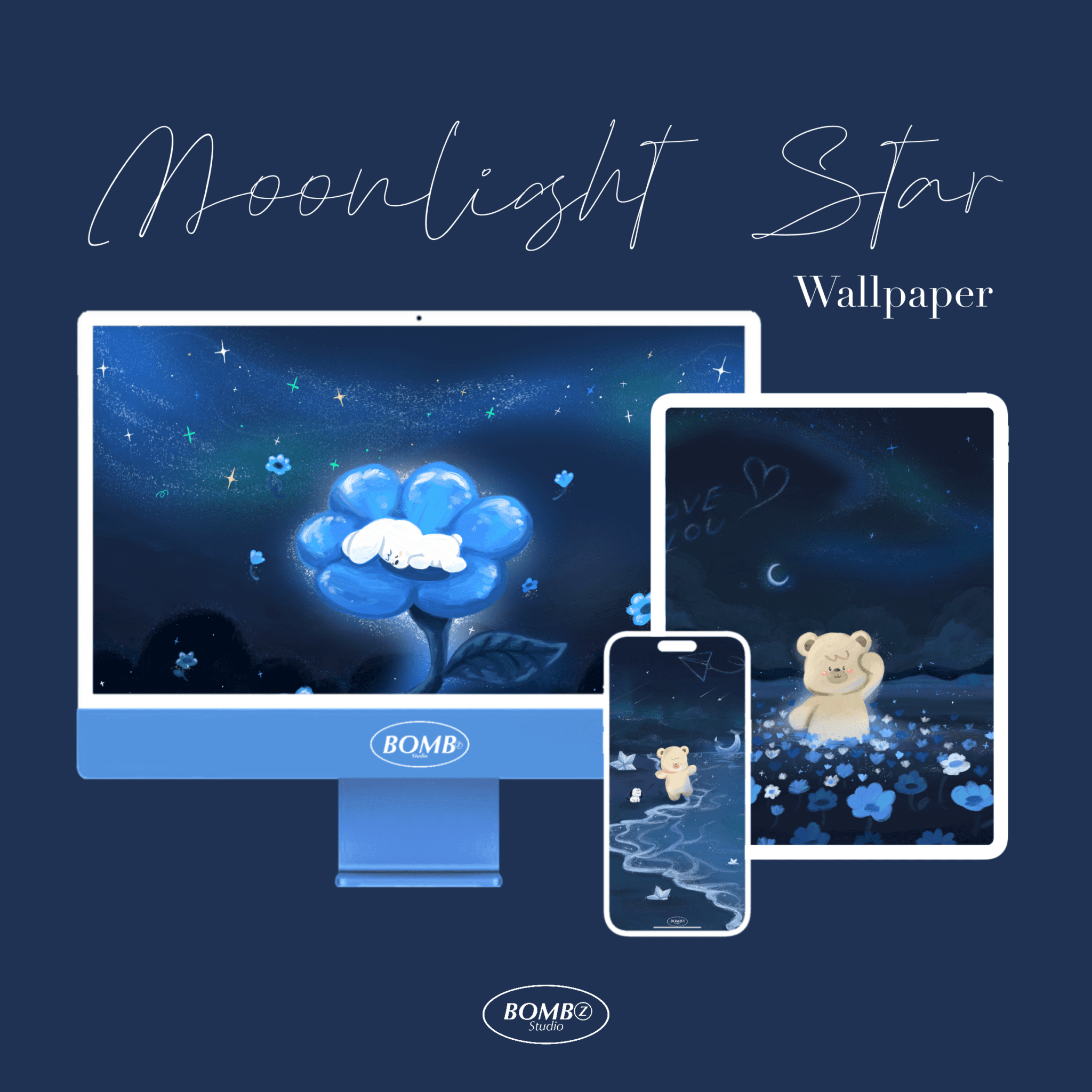 widget icon วอลเปเปอร์ไอโฟน wallpaper iphone ipad:BOMBZSTUDIO: Moonlight star: cover