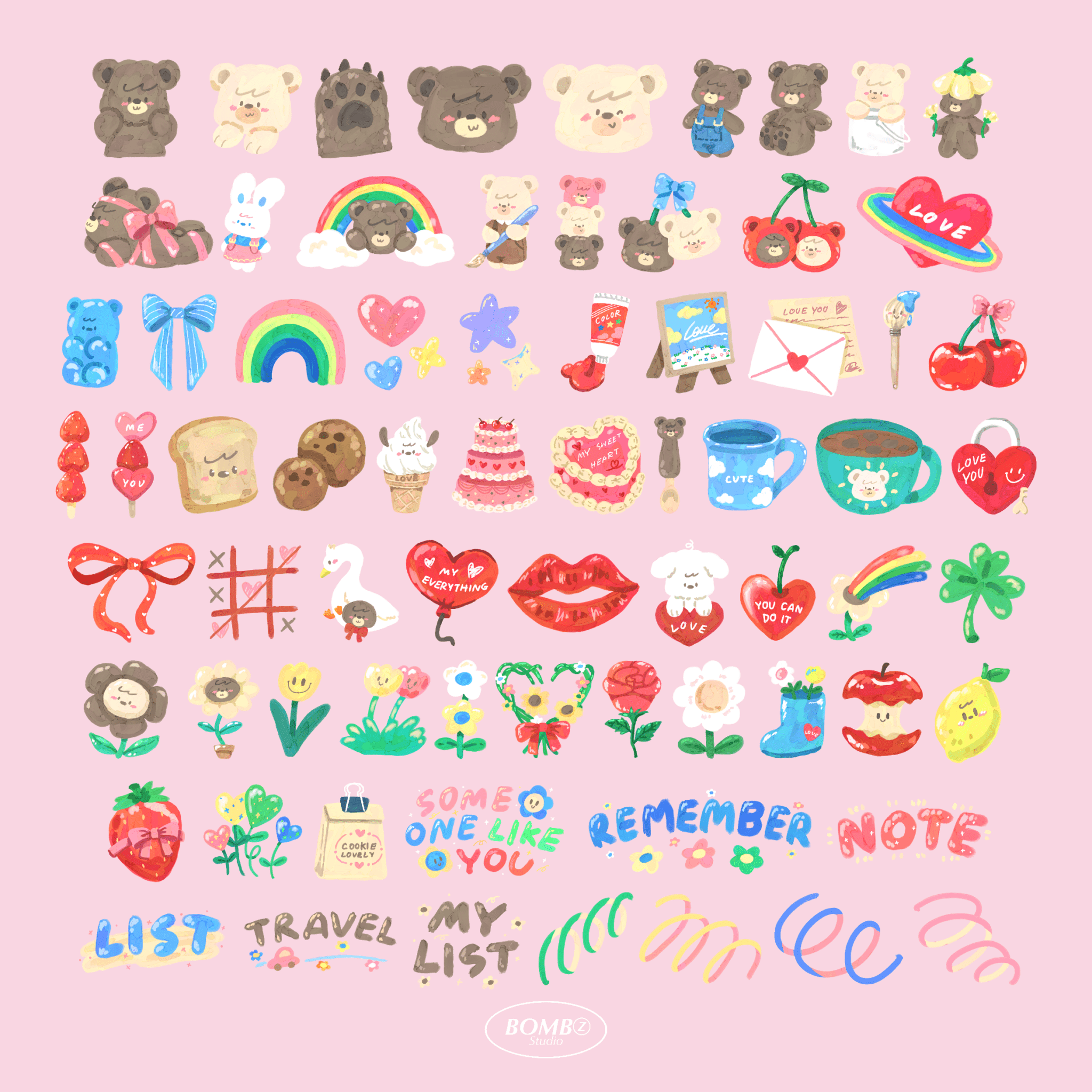สติ๊กเกอร์ goodnotes png digital sticker:BOMBZSTUDIO: Sweetheart sticker: Preview 2