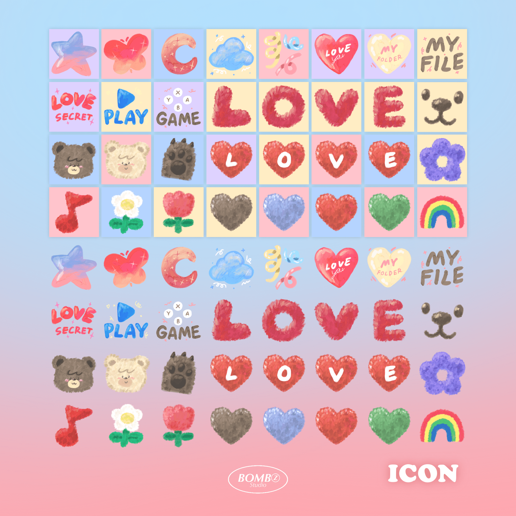 widget icon folder วอลเปเปอร์ไอโฟน wallpaper iphone pc ipad: BOMBZSTUDIO: Love forever: Preview 1