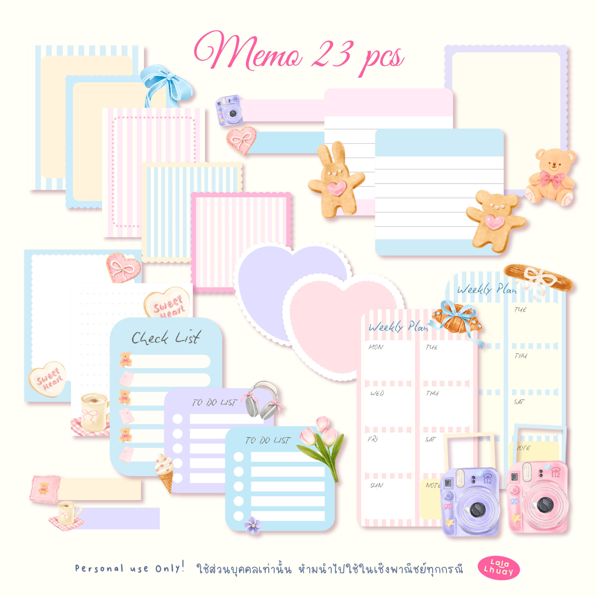กระดาษโน๊ต memo pad notepad paper png: Lalalhauy: Pinky Ribbon: preview