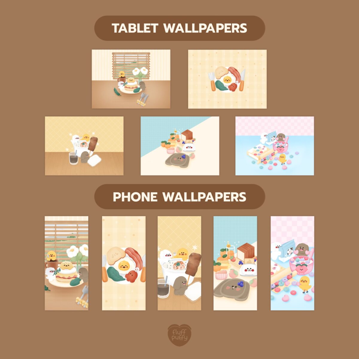 widget icon folder วอลเปเปอร์ไอโฟน wallpaper iphone pc ipad: FLUFFPUFFY: All day breakfast: Preview 2