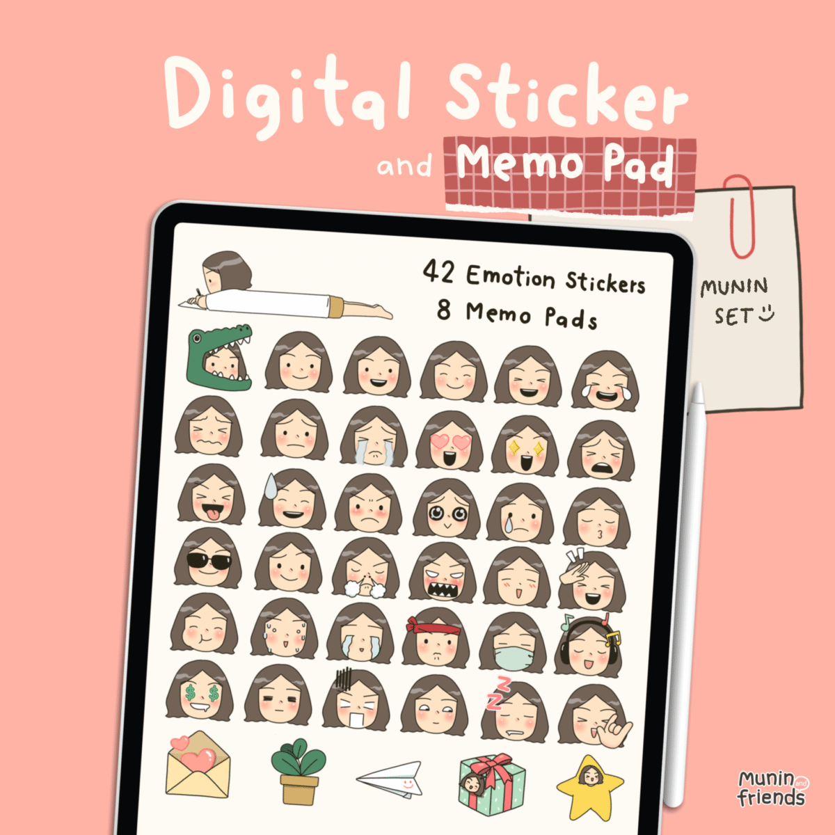สติ๊กเกอร์ goodnotes png digital sticker: MUNINS: Cover