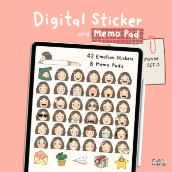 สติ๊กเกอร์ goodnotes png digital sticker: MUNINS: Cover