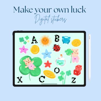 สติ๊กเกอร์ goodnotes png digital sticker: SKYBLUE.MTN: Make your own luck: Cover