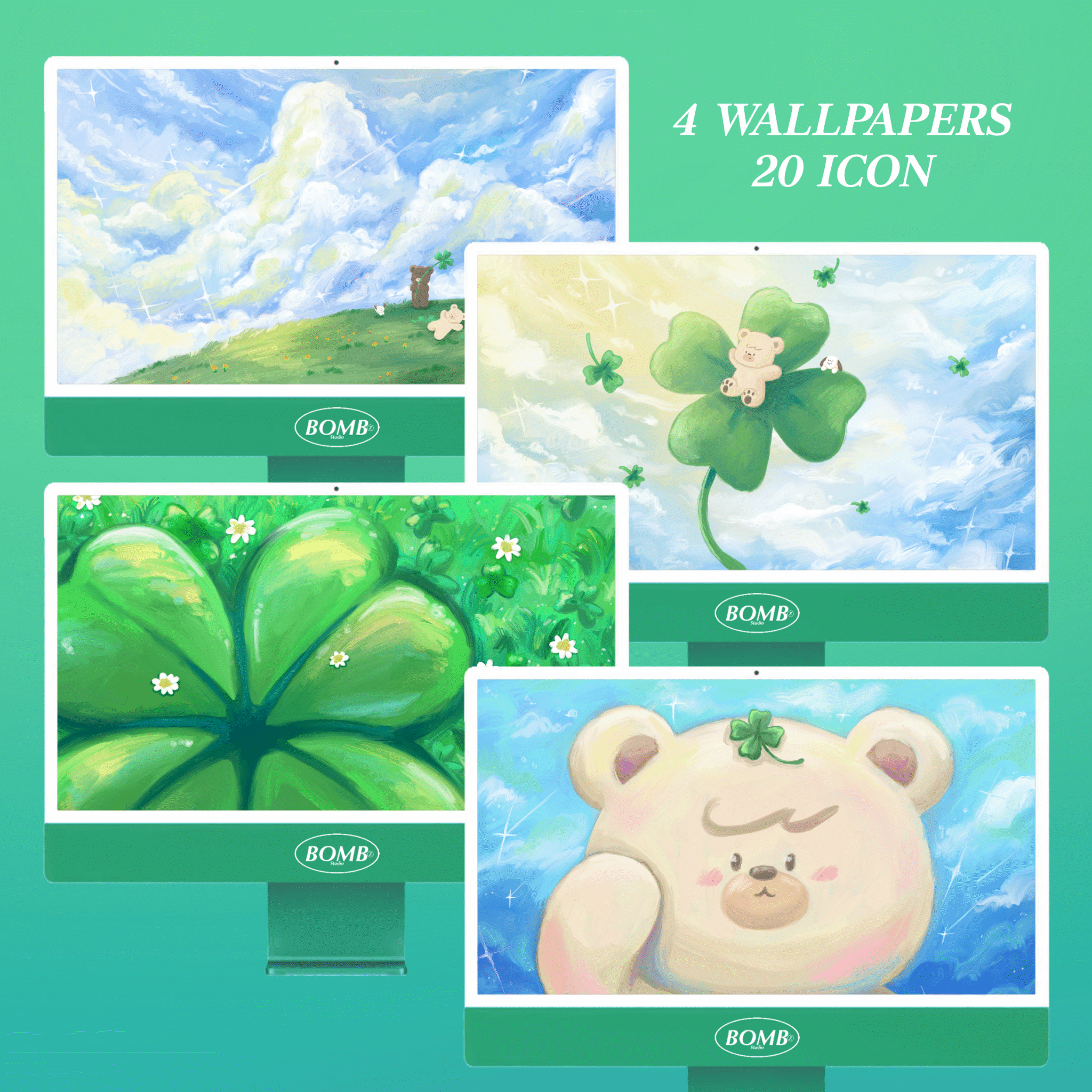 วอลเปเปอร์สายมู wallpaper iphone ipad: BOMBZSTUDIO: Lucky Bear: preview3