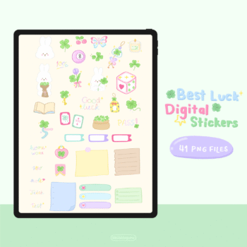 สติ๊กเกอร์ goodnotes png digital sticker: BBUBBLEGUMZ: Best luck: Cover