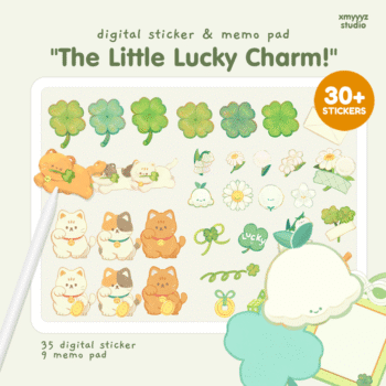 สติ๊กเกอร์ png digital sticker: XMYYYZ STUDIO: the little lucky charm: cover