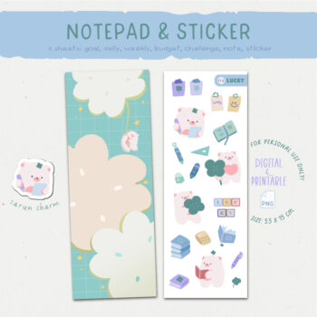 สติ๊กเกอร์ กระดาษโน้ต memo pad png digital sticker: SARUN CHARM: 02 lucky: Cover