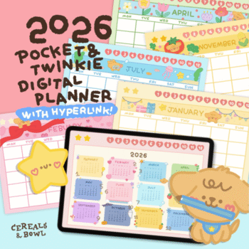 planners แพลนเนอร์ goodnote template 2026 digital planner: CEREALS & BOWL: pocket & twinkie: cover