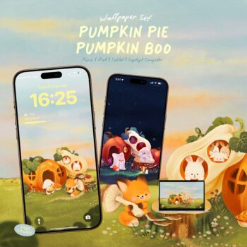 LALALHAUY | DIGITAL WALLPAPER SET (pumpkin pie,pumpkin boo)