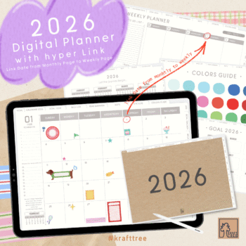 planners แพลนเนอร์ goodnote template 2026 digital planner: MASCOTEERS: kraft tea: Cover