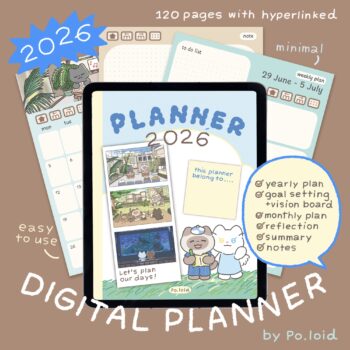 planners แพลนเนอร์ goodnote template 2026 digital planner: PO.LOID: Our days: cover